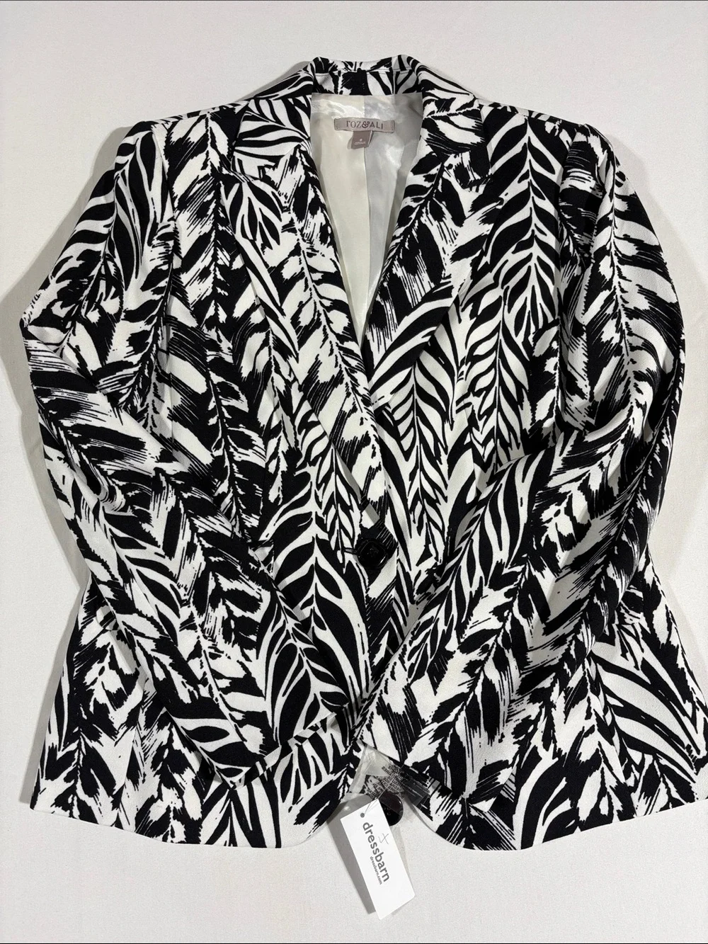 Roz & Ali Leaf-Print Blazer size 6 NWT